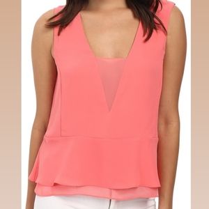 BCBGMAXAZRIA Coral Sleeveless V-neck Top